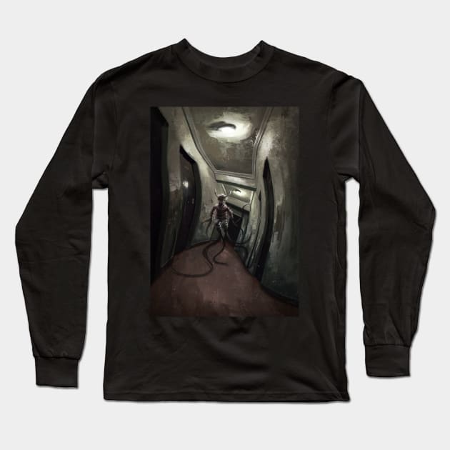 There is something on the third floor Long Sleeve T-Shirt by Danny Ingrassia Art